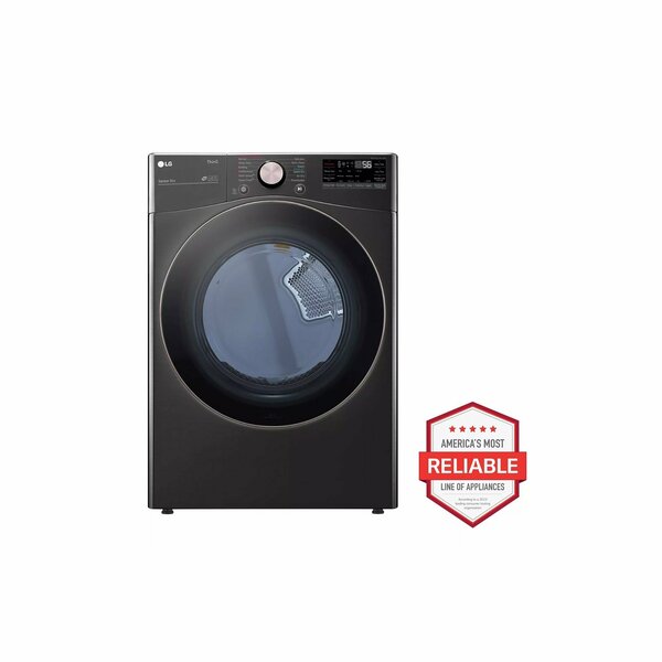 Almo LG 7.4 Cu. Ft. Black Steel Smart Stackable Electric Dryer, TurboSteam and Sensor Dry Technology DLEX4000B